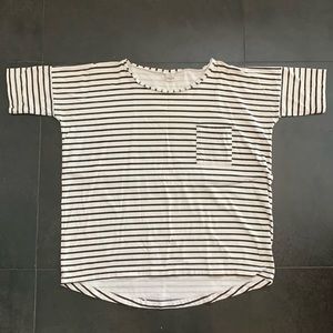 Charlie + Me stripped box t-shirt.